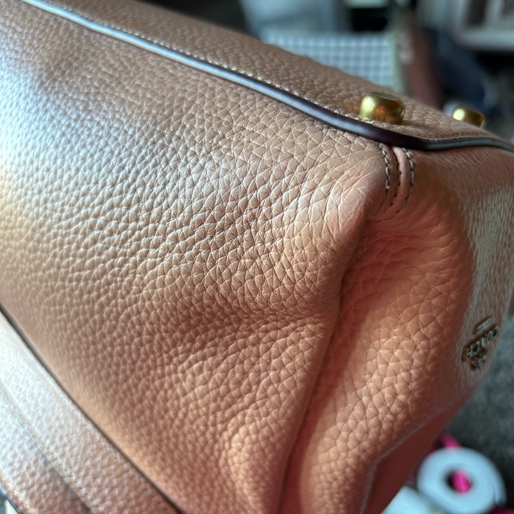 COACH Shay Style 601 Pebbled Leather Shoulder & Crossbody Bag in Blush Peach - Picture 8 of 12